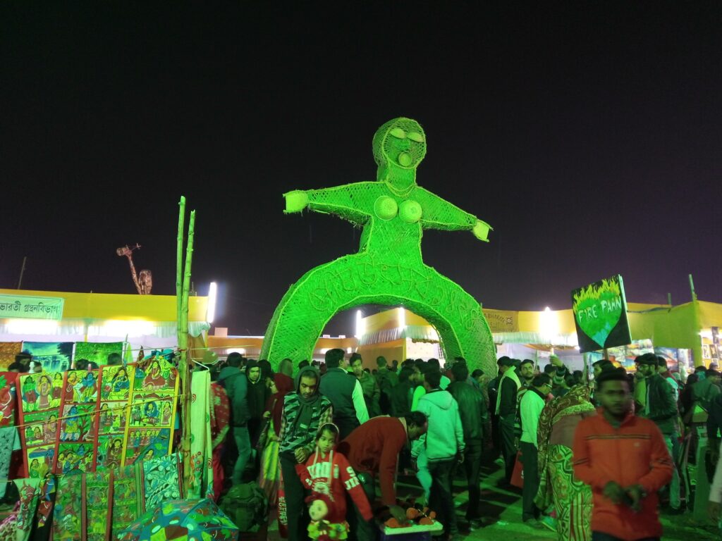 Poush Mela in the night, Santiniketan