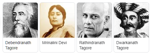 Debendranath Tagore, Mrinalini Devi, Rathindranath Tagore, Dwarkanath Tagore
