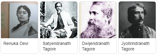 Renuka Devi, Satyendranath Tagore, Dwijendranath Tagore, Jyotirindranath Tagore